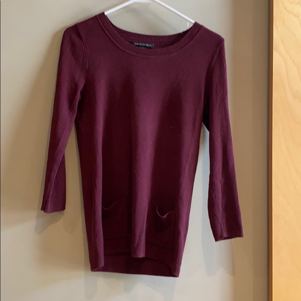 Maroon silk-blend sweater